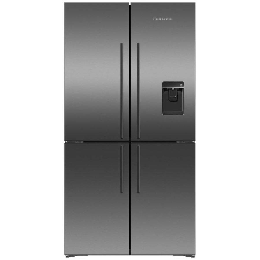 Fisher & Paykel Series 7 538L Quad Door Fridge Freezer - Black Stainless Steel, Ice and Water - RF605QDUVB2