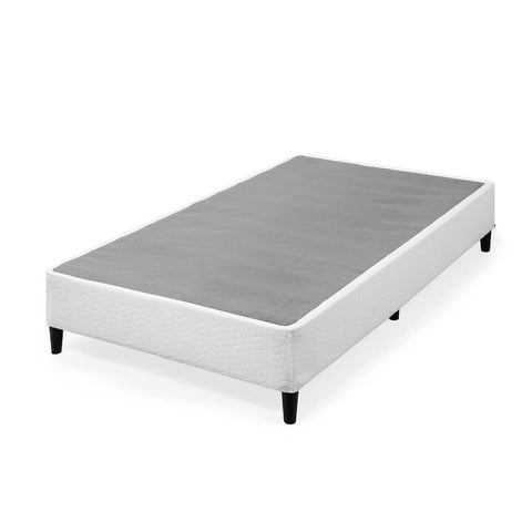 Zinus Keenan King Single ensemble bed base - white fabric, steel frame, 150kg capacity - AU-BSLB-KS