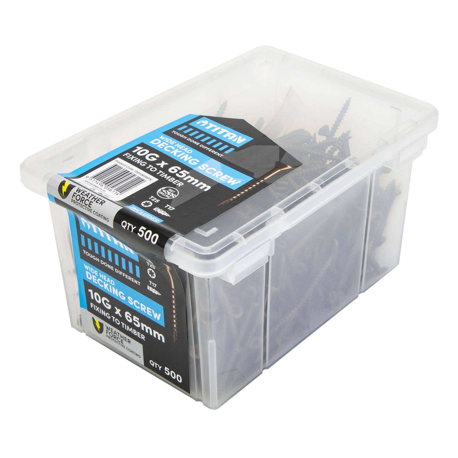 Titan Weather Force Wide Head Decking Screws 10G x 65mm - Pack of 500