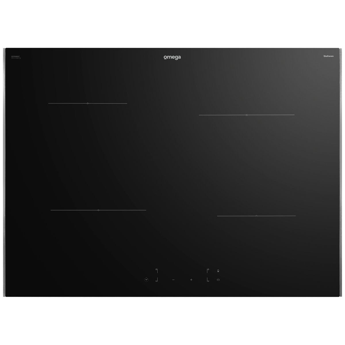 Omega 70cm ceramic cooktop - 4 zones, touch controls, fits 60cm cut-out, black glass - OCC704TZ