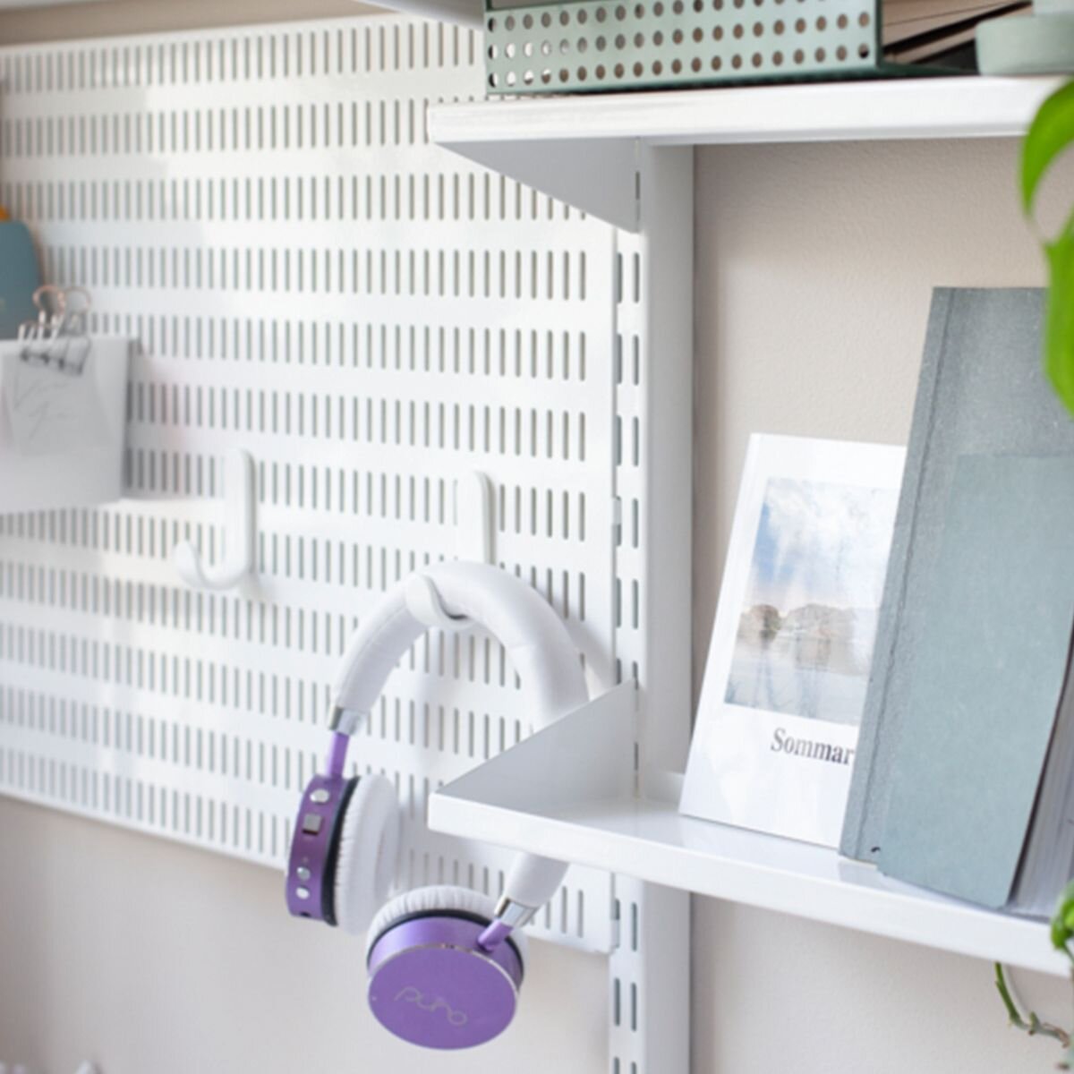 Elfa Office Solution Wall-Mounted Storage - White E-Poxy Bonded Steel - Cord Tray - 11998