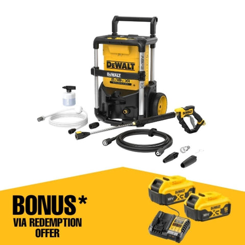 DeWALT 2 x 18V XR Pressure Washer Skin Only - Cordless - 1600 PSI - 6m Hose - SuperSaverAU - view 1