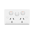 Deta White Solid Plate Double Power Point 250V 10A Extra Switch - SuperSaverAU - view 1
