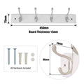 Syneco White Board Coat Rack - 4 Hooks - 450mm x 100mm x 75mm - White/Silver - SuperSaverAU - view 3