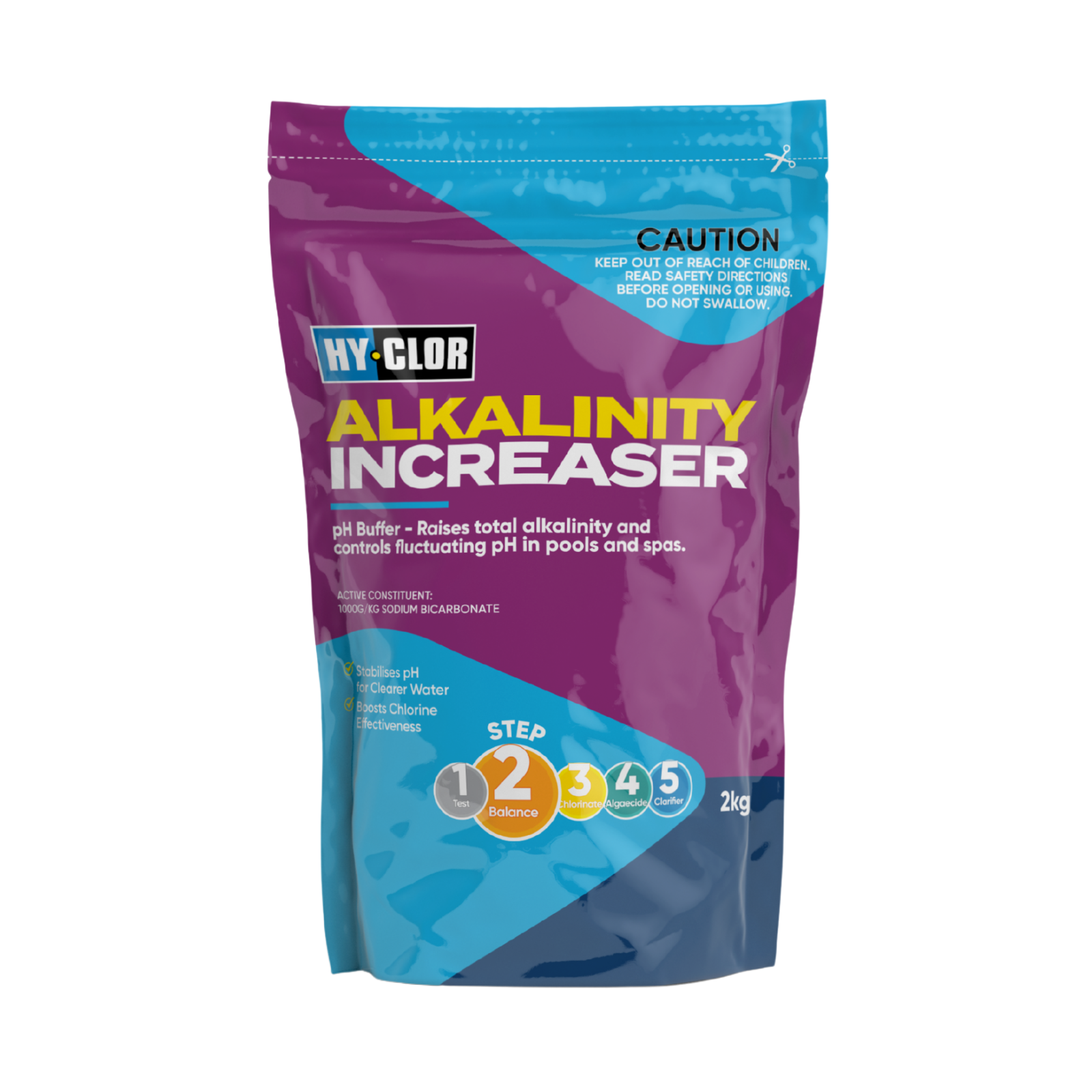 Hy-Clor 2kg Alkalinity Increaser pH Buffer Soft Pack