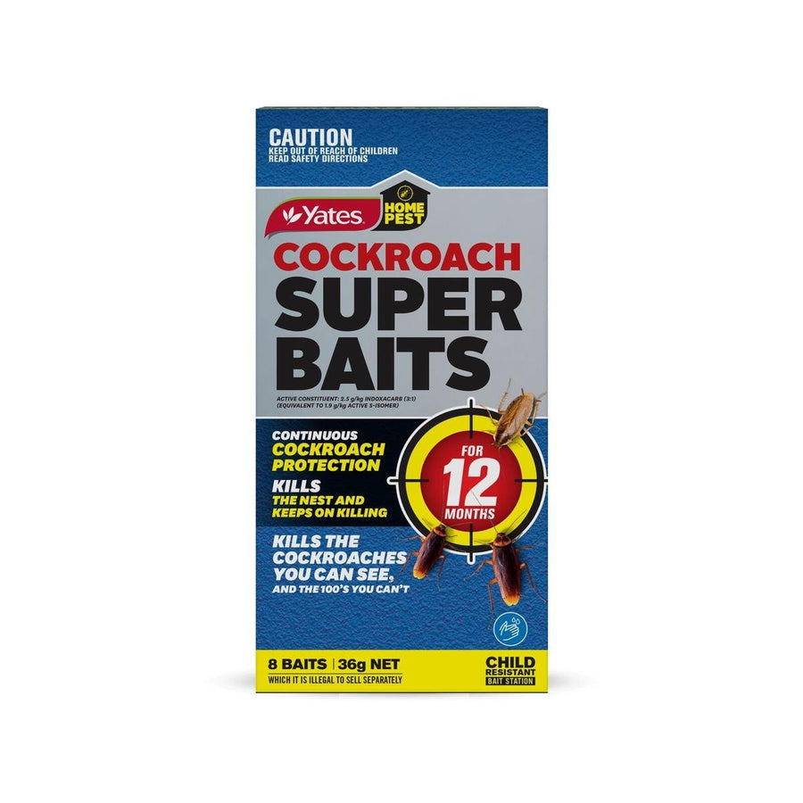Yates Home Pest Cockroach Super Baits 8 Pack - 12 Month Protection - Child Resistant - SuperSaverAU - view 1