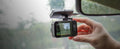 Andatech front and rear dash cam set - black, long rear camera cable, car charger - DVS-RANGERDUO