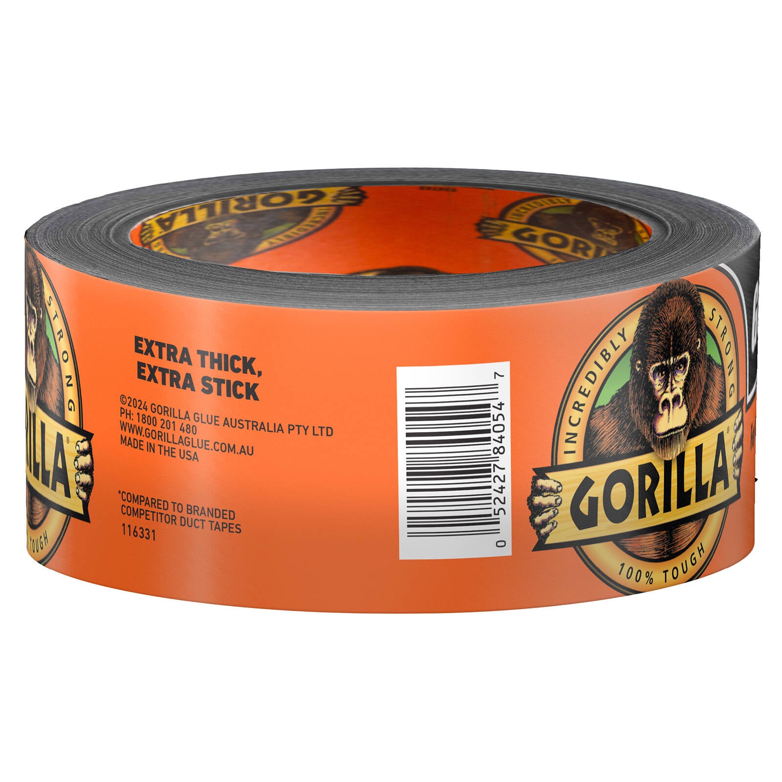 Gorilla 48mm x 9m Black Cloth Tape Heavy Duty Indoor & Outdoor