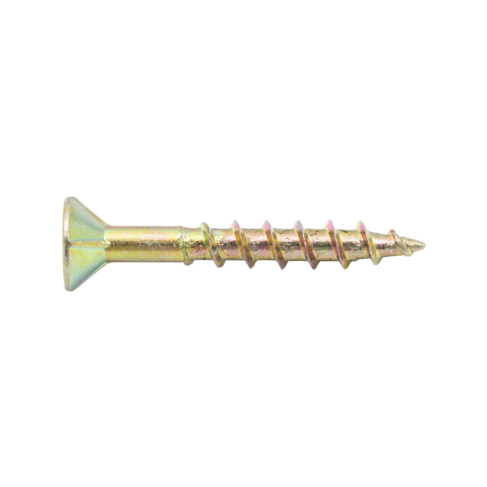 Zenith 8G x 20mm Gold Countersunk Rib Head Chipboard Screws - 100 Pack