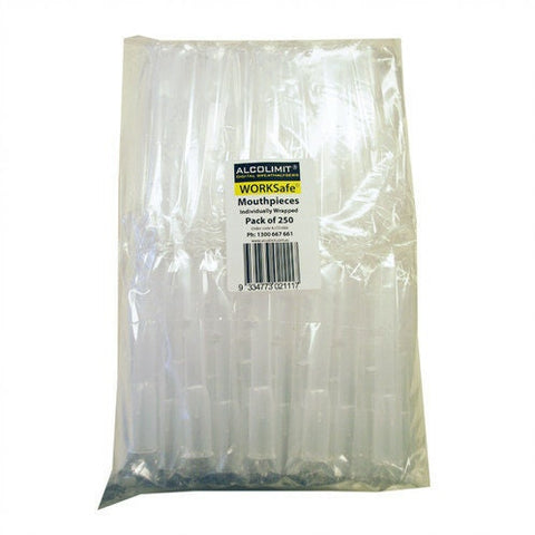 Alcolimit 250 WORKSafe Professional Breathalyser Mouthpieces - Individually Wrapped, Clear - ALCO-066