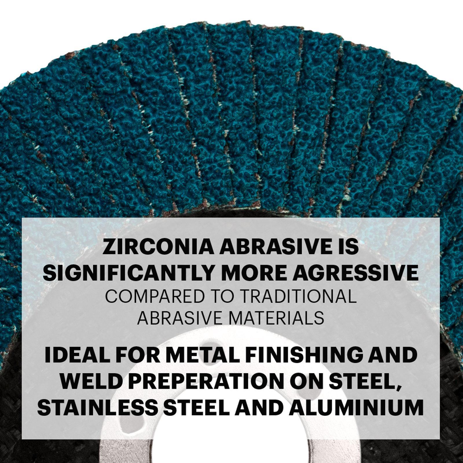 Josco 125mm 40 Grit Zirconia Flap Disc for Fast Grinding & Weld Removal
