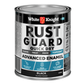 White Knight Rust Guard 500ml Black Gloss Quick Dry Advanced Enamel Paint