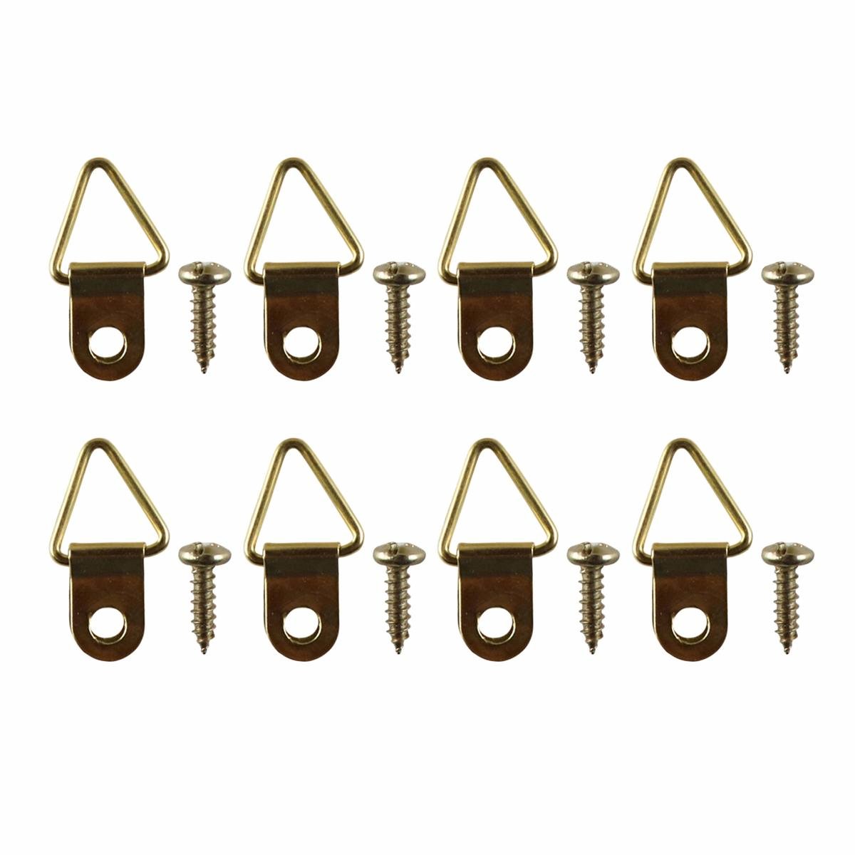 Everhang Picture Hanging D-Ring - 21mm x 12mm - Brass Plated - 8 Pack - SuperSaverAU - view 1