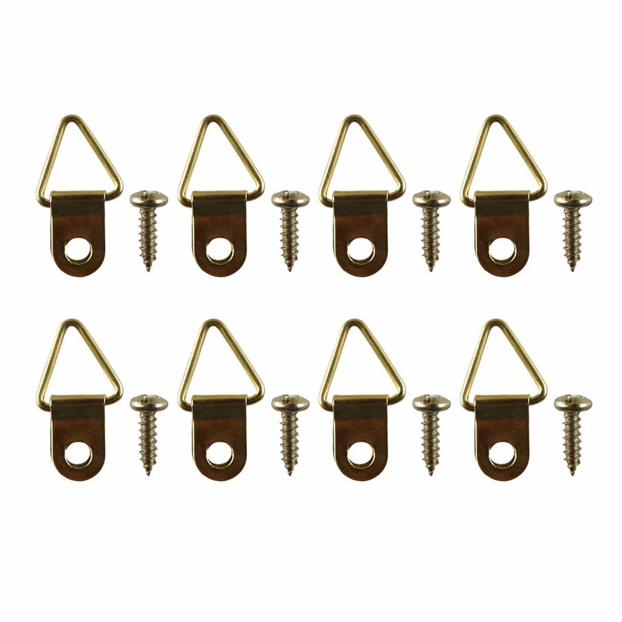 Everhang Picture Hanging D-Ring - 21mm x 12mm - Brass Plated - 8 Pack - SuperSaverAU - view 1