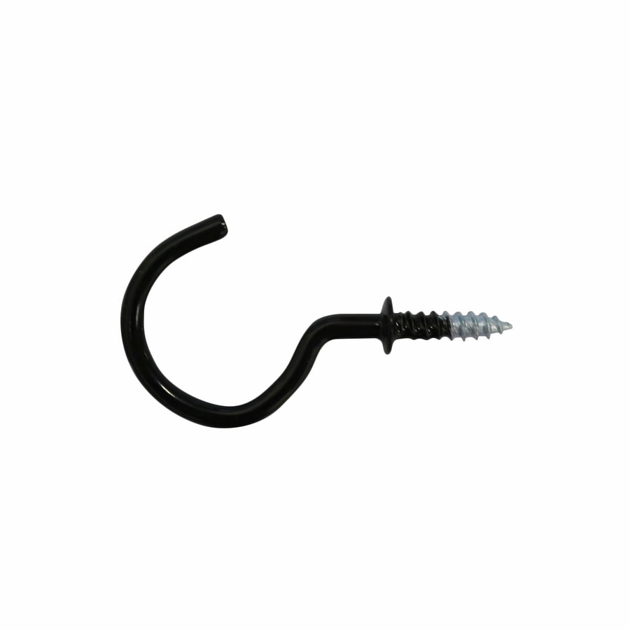 Everhang 21mm Black Powder Coated Steel Cup Hook 10 Pack