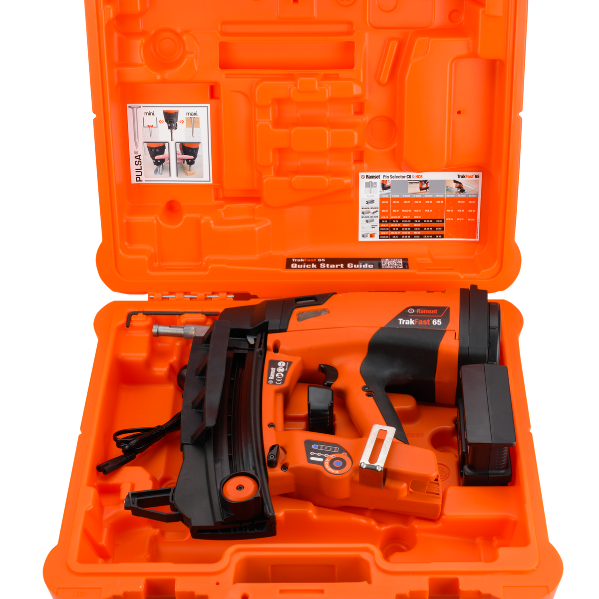 Ramset Trakfast 65 Concrete Nailer 15-65mm - Cordless, 105 Joules, Orange - SuperSaverAU - view 2