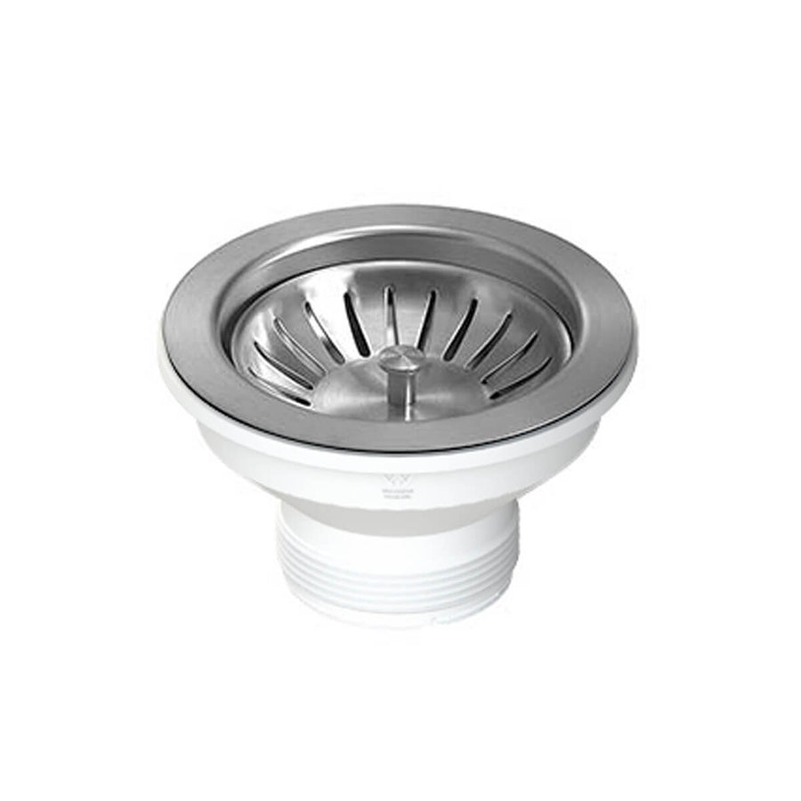 Turner Hastings Basket Waste - Extended 70mm Thread, Silver PVD Finish, Stainless Steel Top - 90BW-BN