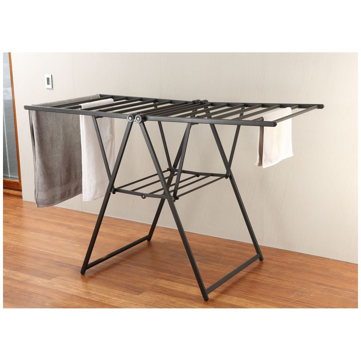 L.T. Williams Jumbo Airer - 15 Large Rails, Rust Resistant Material, Collapses Flat, Black - 4610