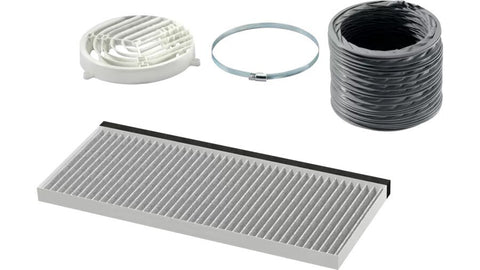 Bosch Clean Air Standard Recirculation Kit - Black/White - For DFM064W54A Rangehood - DWZ1IT1I4
