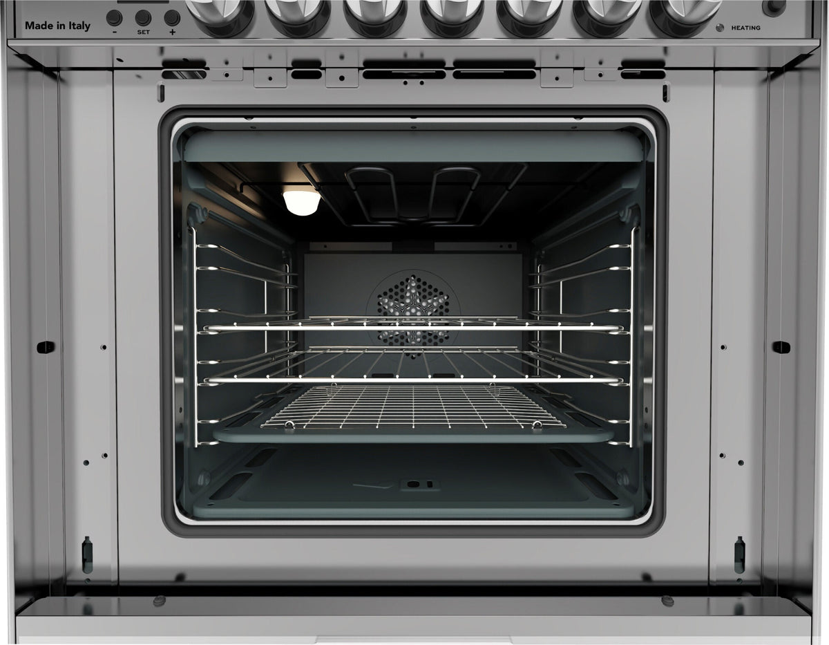 Glem Gas 70cm Bi-Energy Freestanding Oven 67L - Gas or Electric Oven, Wok Burner - GB765DOP
