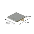 Everhang 15 x 15mm Neodymium Square Adhesive Magnet 10 Pack - Silver