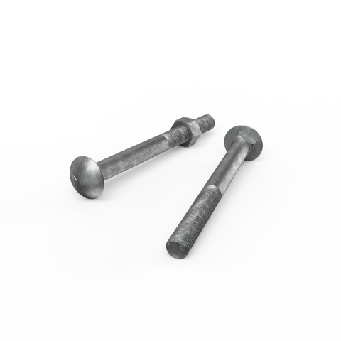 Zenith M16 x 180mm Hot Dip Galvanised Cup Head Bolt & Nut - 4.6 Grade Steel