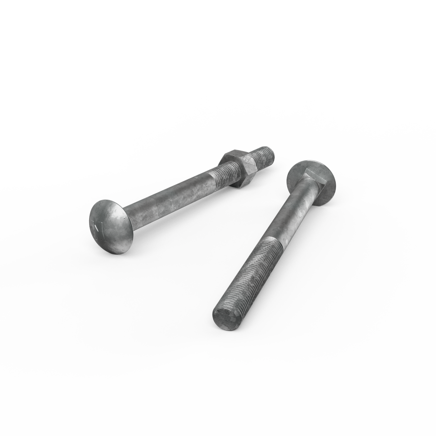 Zenith M16 x 180mm Hot Dip Galvanised Cup Head Bolt & Nut - 4.6 Grade Steel