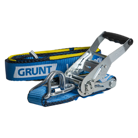 Grunt 50mm x 9m Polyester Ratchet Tie Down with Protecta Sleeve
