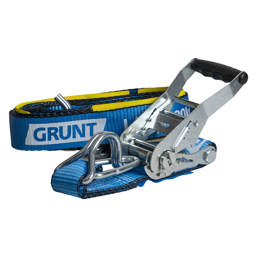 Grunt 50mm x 9m Polyester Ratchet Tie Down with Protecta Sleeve