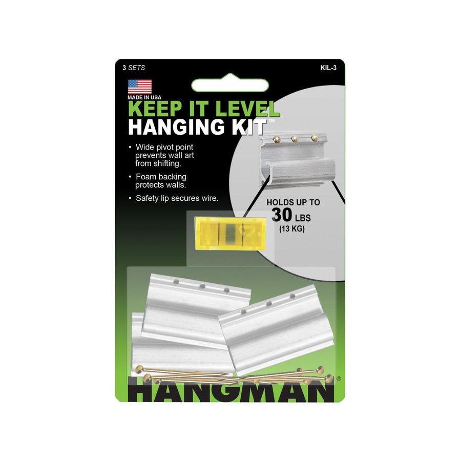 Hangman Level Picture Hanging Kit 3 Pack - 139mm x 25mm x 93mm - Secure & Accurate - SuperSaverAU - view 1
