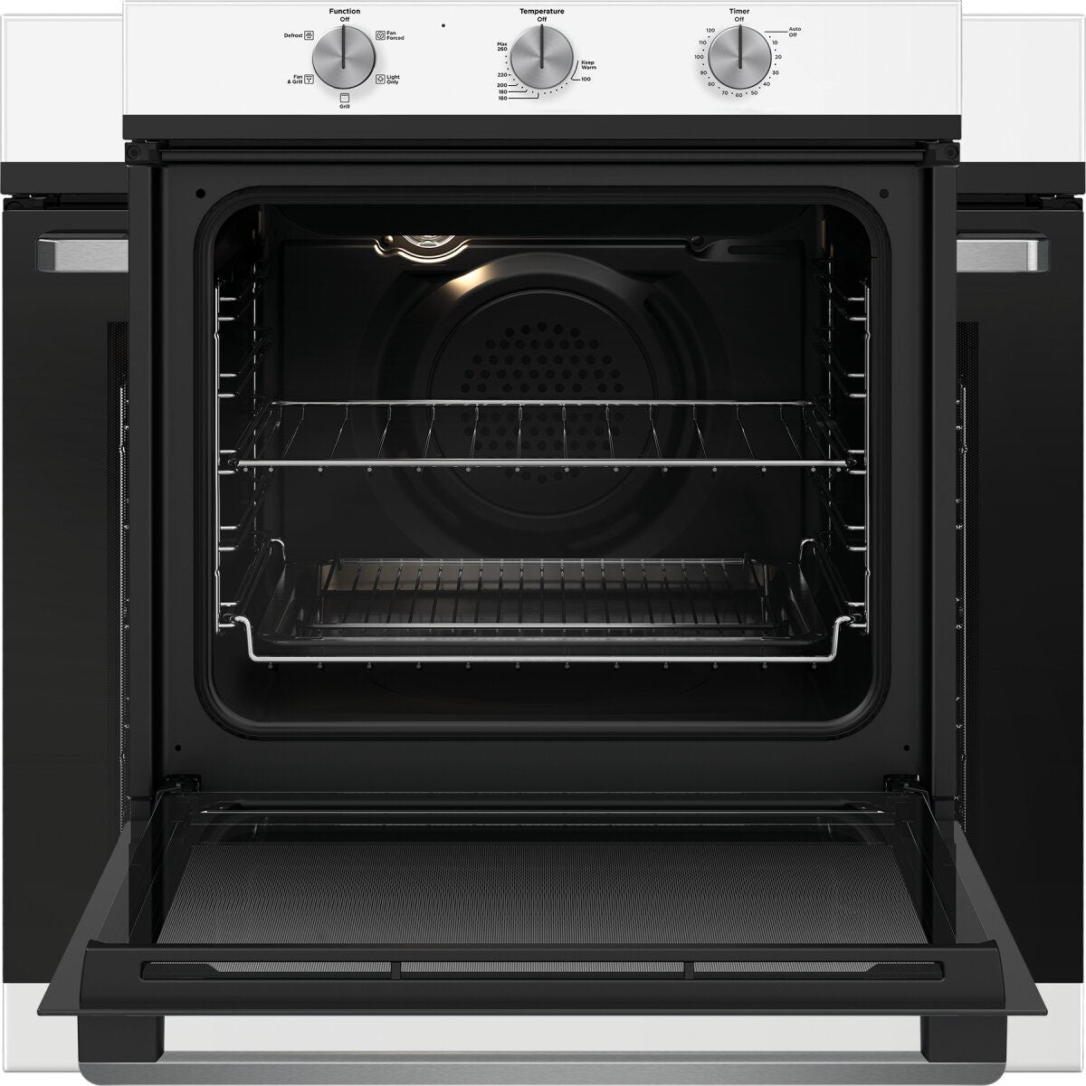Westinghouse 60cm multi-function oven - 80L, white, 10A plug and lead, 2 hour timer - WVE6314WD