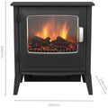 Dimplex Riley 2kW Electric Fire - Black with Chrome Accents, 2 Heat Settings, Optiflame LED Logs - RLY20-AU