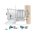 Adoored 75mm White Cushion Clip Door Stop - Plastic/Rubber, Indoor