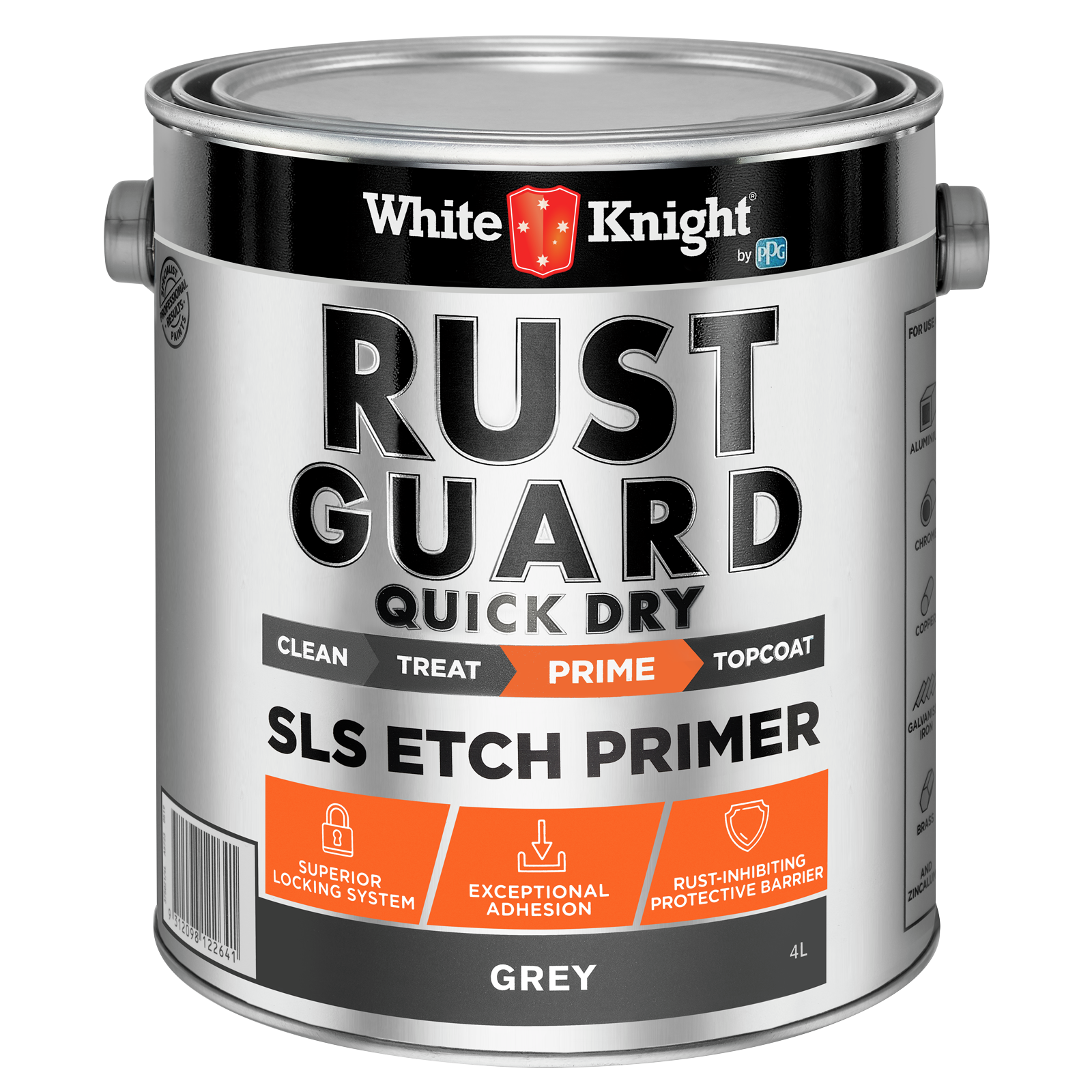 White Knight Rust Guard 4L Grey Quick Dry SLS Etch Primer