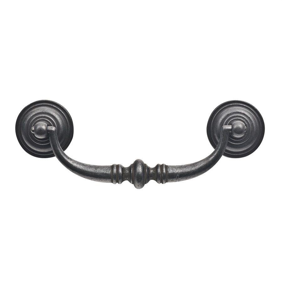 Prestige 108mm Black Cast Iron Pull Handle, Traditional Drawer & Cupboard Handle