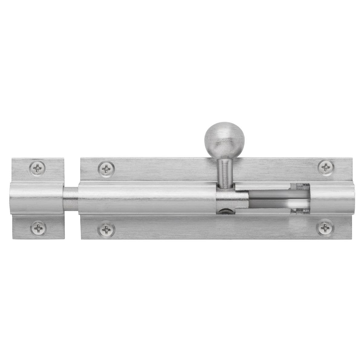 Delf Barrel Bolt 100mm Satin Chrome 9.5mm Thick Easy Installation - SuperSaverAU - view 1