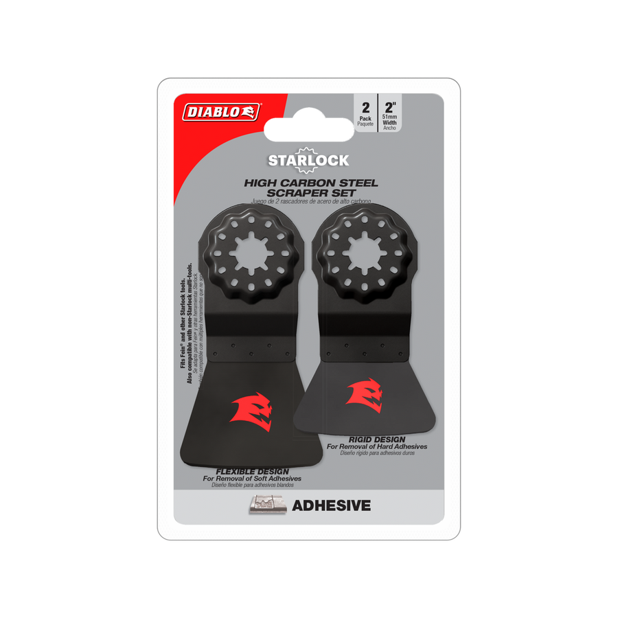 Diablo Starlock Scrap Multi Tool Blade 2 Pack - 50mm High Carbon Steel - Flexible & Rigid Scrapers - SuperSaverAU - view 1