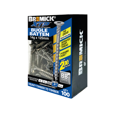 Bremick XTP Bugle Batten 14g x 125mm T40 B8 - 100 Pack - Fast Installation - SuperSaverAU - view 1