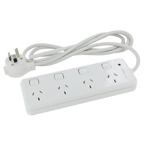 HPM Surge Protected Powerboard - 10A 4 Outlet - Plastic - Safe Design - SuperSaverAU - view 1