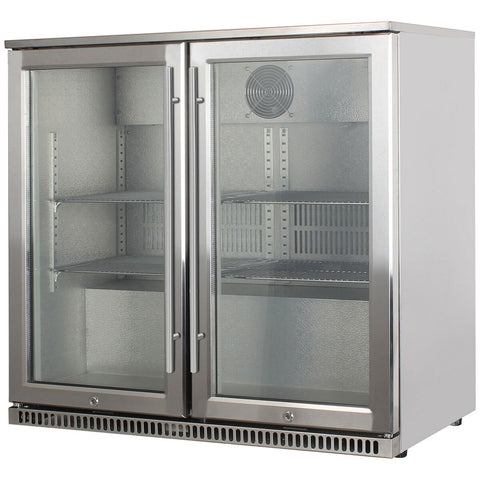 Omega 190L Outdoor Beverage Centre - Stainless Steel, Heated Triple Glazed Glass, IPX4 Rated - OBF190
