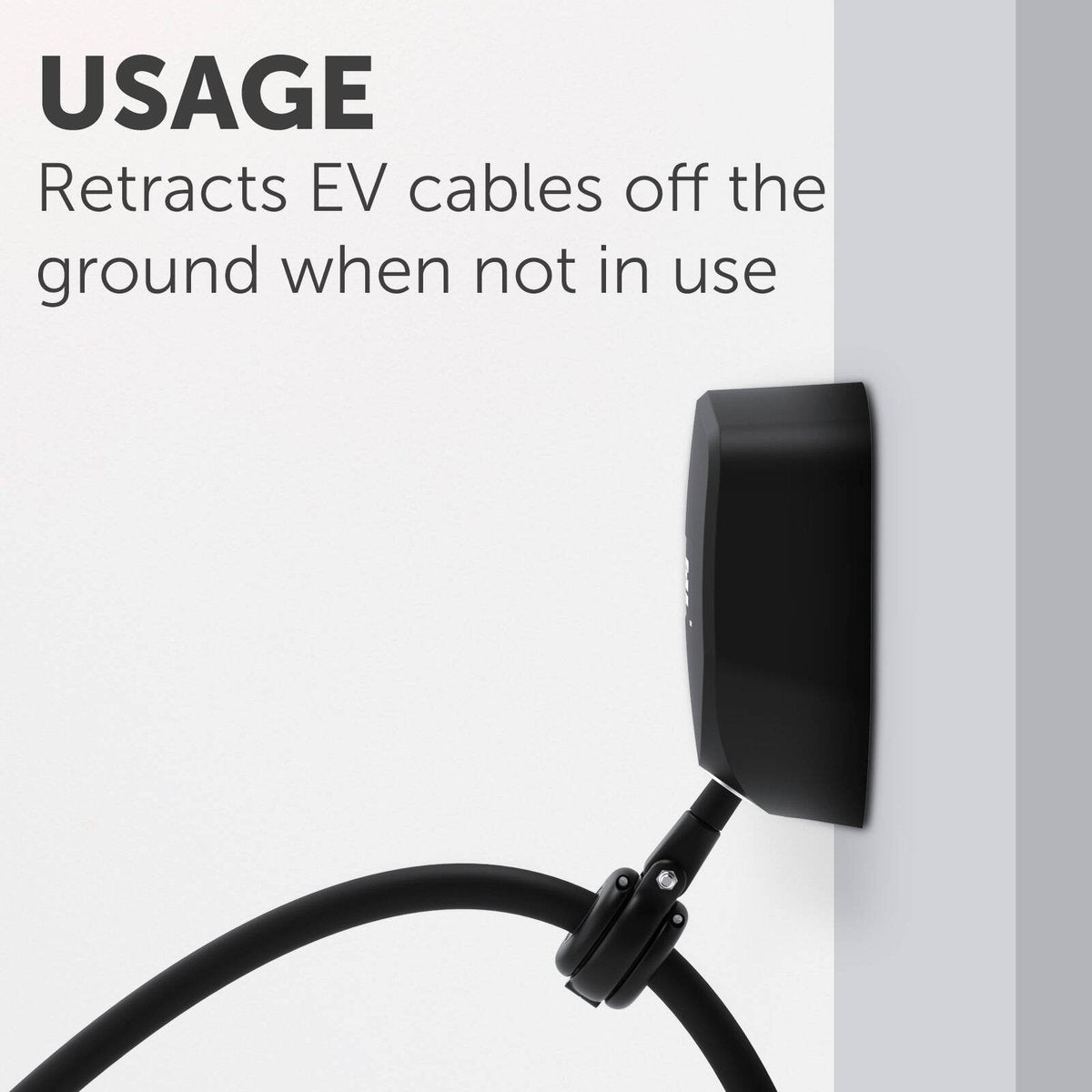 Arlec EV Charging Cable Retractor - 200mm x 200mm x 80mm - Black - Space-Saving Design - SuperSaverAU - view 4