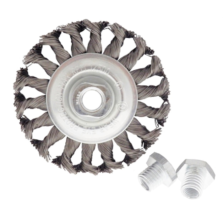 Josco 100mm Twistknot Wire Wheel Brush, High Carbon Steel Wire, for Angle Grinder