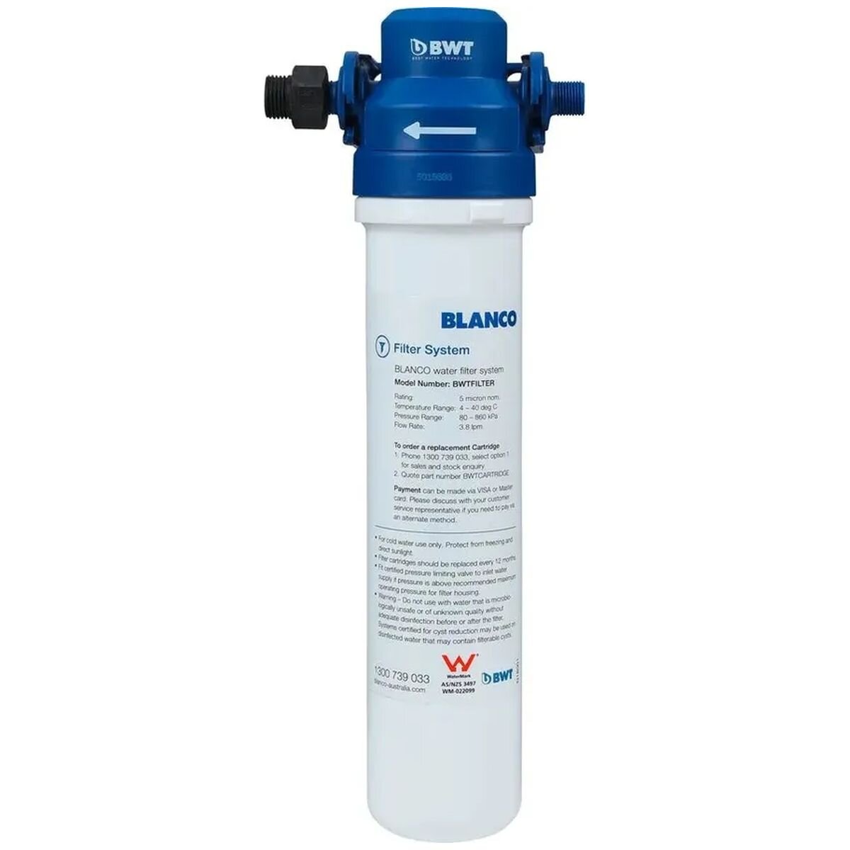 Blanco filter kit for filter taps - multi-stage filtration, 1800L capacity at 12°dTH - BWTFILTER