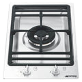 Smeg 30cm Gas Cooktop - Single Dual-Control Wok Burner - Stainless Steel - Low Profile - PGA31G-1