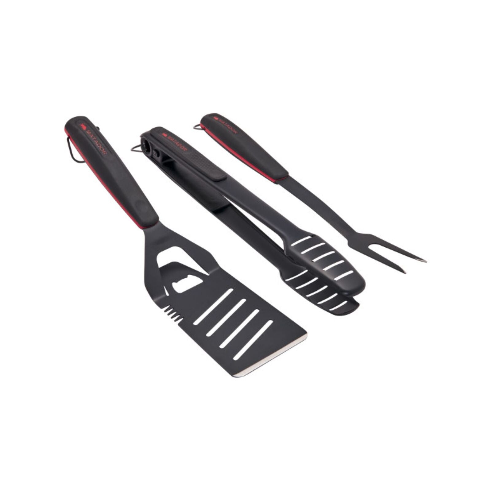 Matador 3 Piece Non-Stick Stainless Steel BBQ Tool Set Black