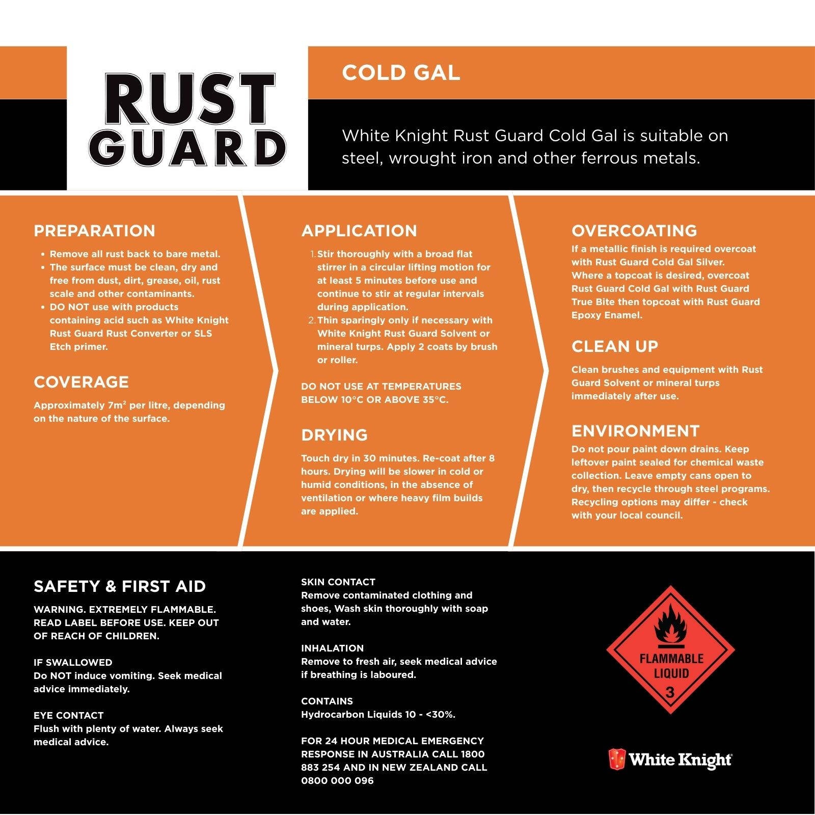 White Knight Rust Guard Cold Gal Grey Primer Paint 100ml