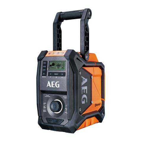 AEG 18V 240V Hybrid Bluetooth Jobsite Radio Weather Resistant Skin Only BRFMB18-0