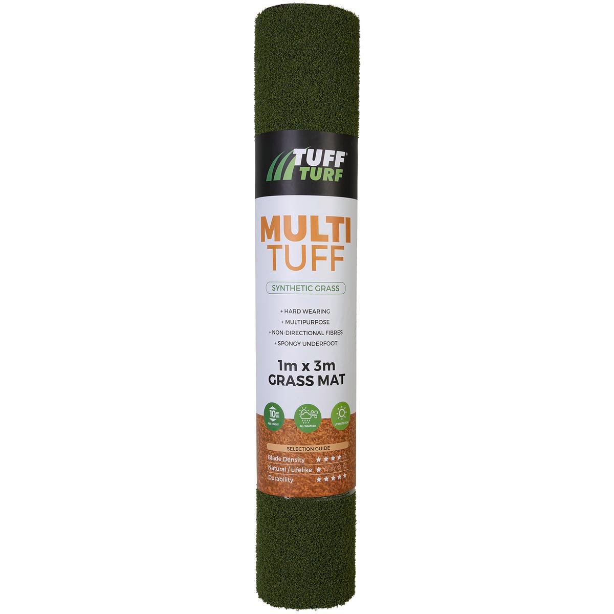 Tuff Turf Synthetic Turf Multi Mat 1m x 3m 10mm Pile Easy Care - SuperSaverAU - view 1