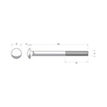 Zenith M16 x 200mm Hot Dip Galvanised Cup Head Bolt and Nut - Each