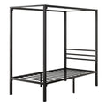 Zinus Patricia Single Metal Canopy Bed Frame in Black - Steel Frame, Underbed Storage - AU-CPBF-S